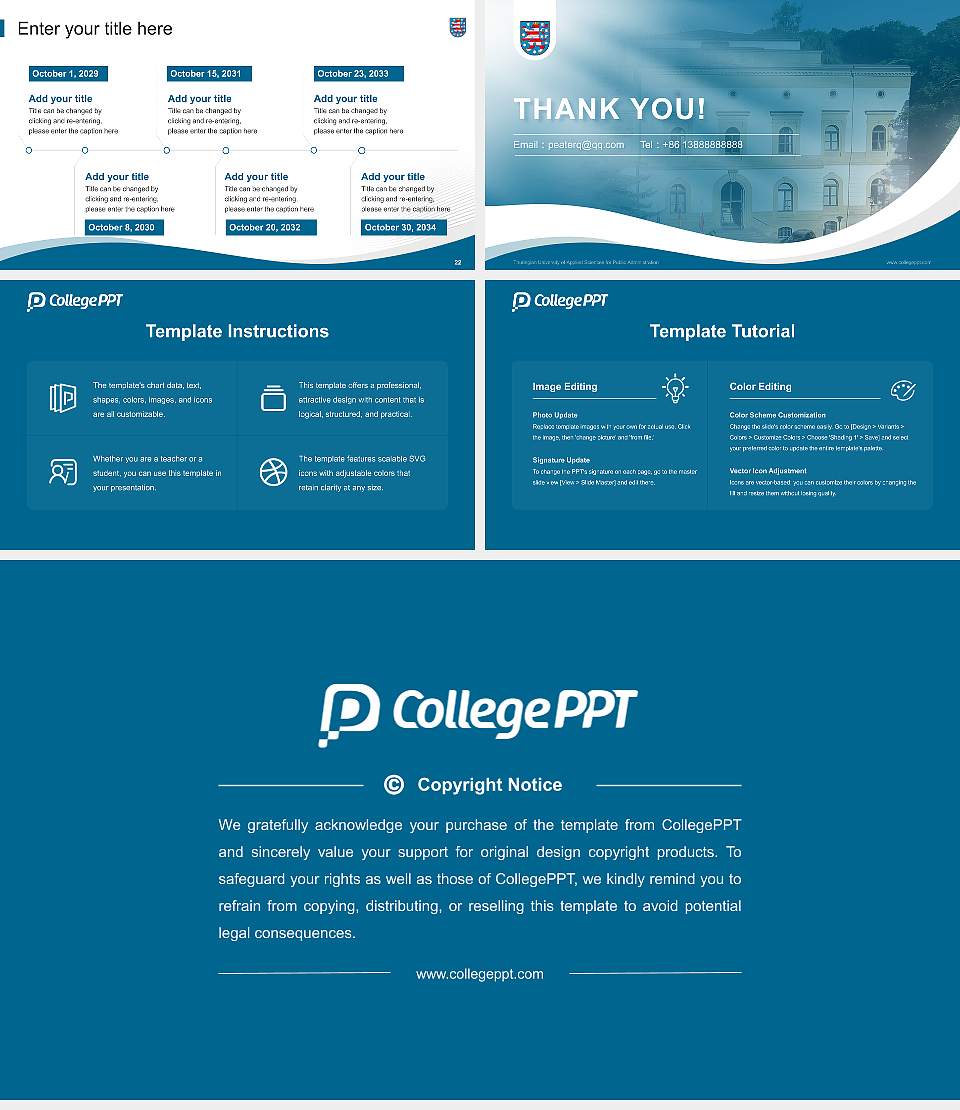 Thuringian University of Applied Sciences for Public Administration Lecture Sharing and Networking Event PPT Template16:9 ratio PPT effect preview image4