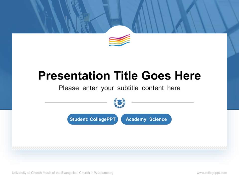University of Church Music of the Evangelical Church in Württemberg National Scholarship Defense PPT Template4:3 ratio PPT effect preview image4