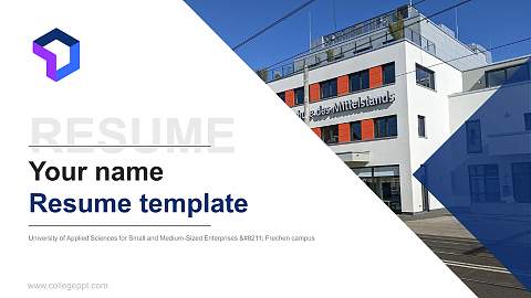 University of Applied Sciences for Small and Medium-Sized Enterprises – Frechen campus Resume PPT Template