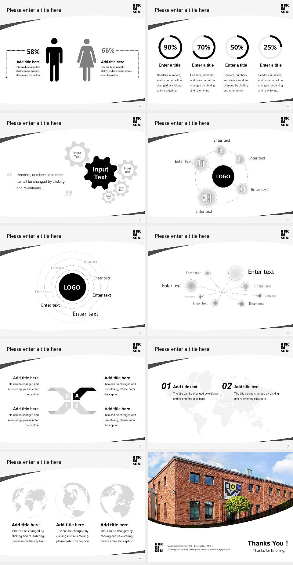 University of Fine Arts Essen (HBK Essen) Course/Courseware Creation PPT Template4:3 ratio PPT effect preview image4