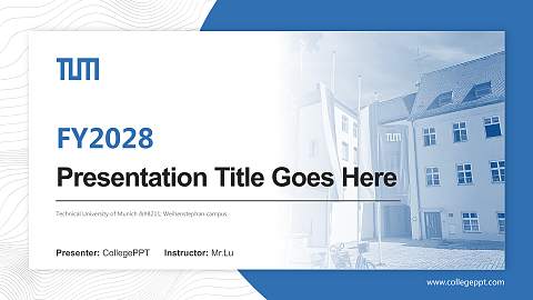 Technical University of Munich – Weihenstephan campus Academic Presentation/Research Findings Report PPT Template