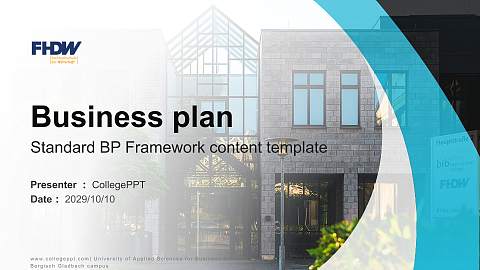 University of Applied Sciences for Business – Bergisch Gladbach campus Competition/Entrepreneurship Contest PPT Template