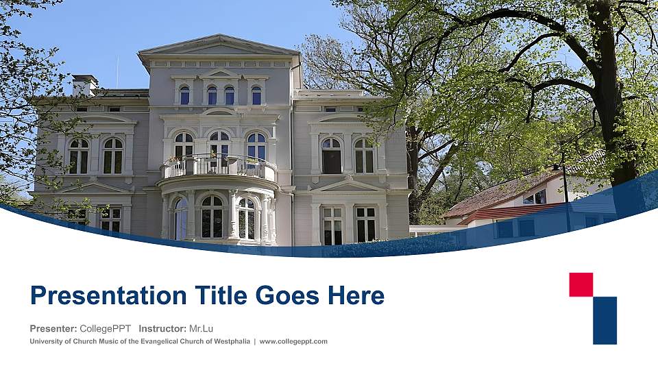 University of Church Music of the Evangelical Church of Westphalia Course/Courseware Creation PPT Template16:9 ratio PPT effect preview image