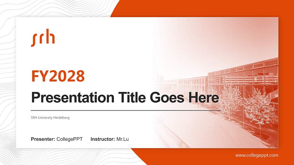 SRH University Heidelberg Academic Presentation/Research Findings Report PPT Template16:9 ratio PPT effect preview image