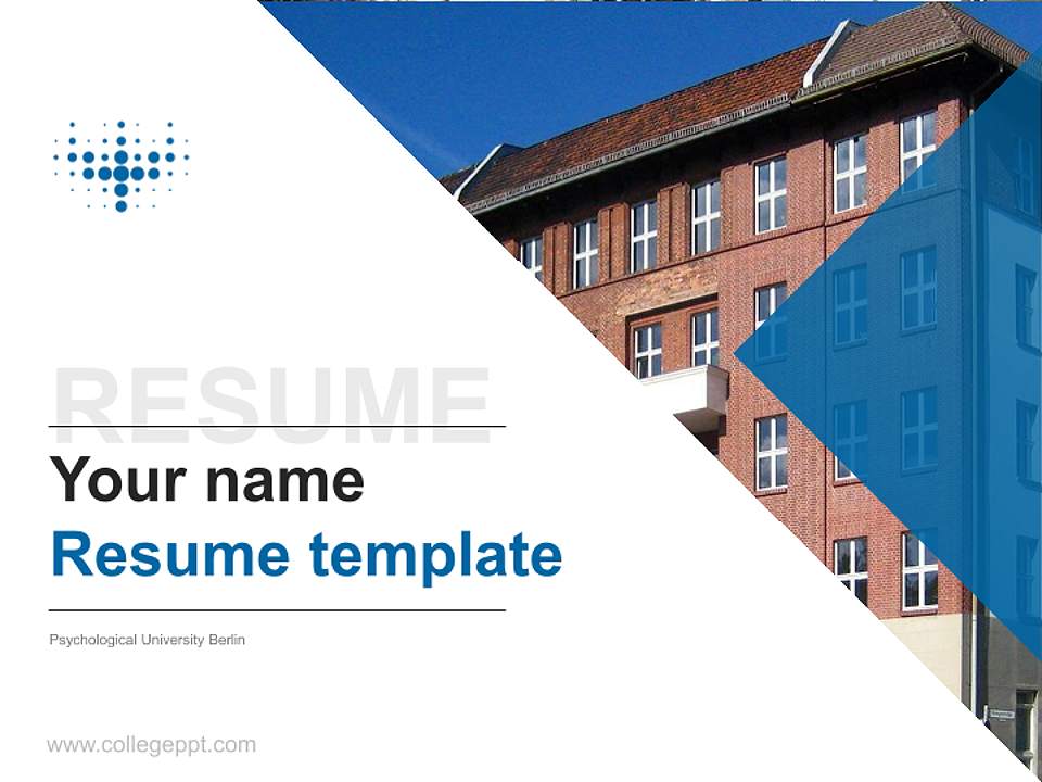 Psychological University Berlin Resume PPT Template4:3 ratio PPT effect preview image5