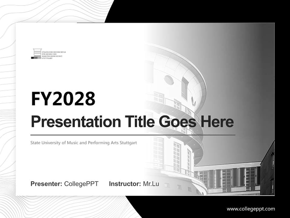 State University of Music and Performing Arts Stuttgart Academic Presentation/Research Findings Report PPT Template4:3 ratio PPT effect preview image5