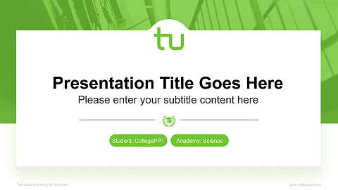 Technical University of Dortmund National Scholarship Defense PPT Template