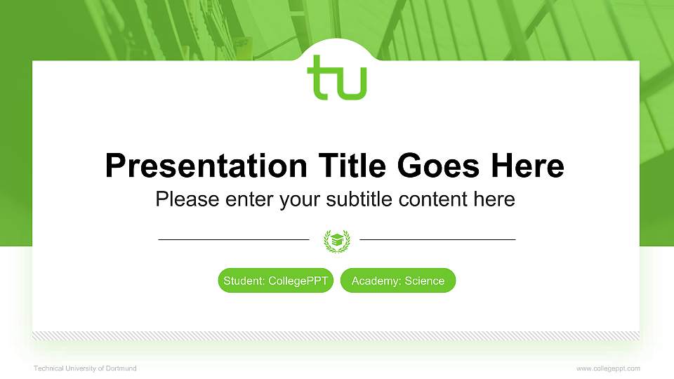 Technical University of Dortmund National Scholarship Defense PPT Template16:9 ratio PPT effect preview image