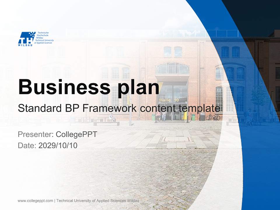 Technical University of Applied Sciences Wildau Competition/Entrepreneurship Contest PPT Template4:3 ratio PPT effect preview image9