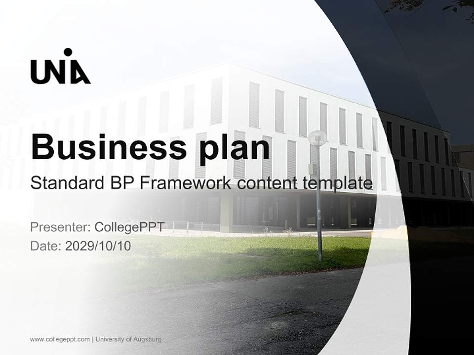 University of Augsburg Competition/Entrepreneurship Contest PPT Template4:3 ratio PPT effect preview image9