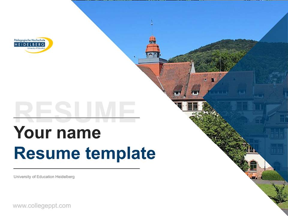 University of Education Heidelberg Resume PPT Template4:3 ratio PPT effect preview image5