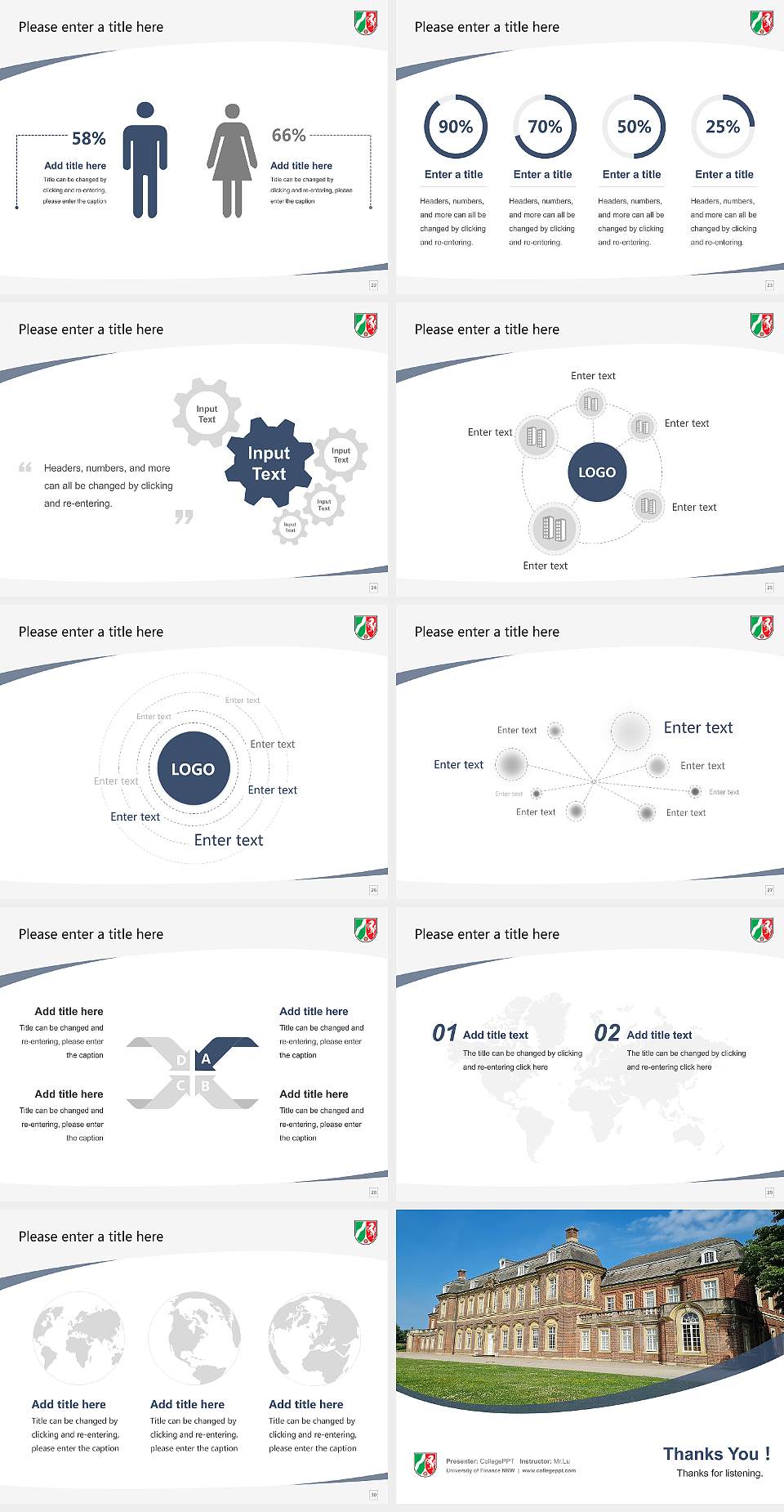 University of Finance NRW Course/Courseware Creation PPT Template4:3 ratio PPT effect preview image4