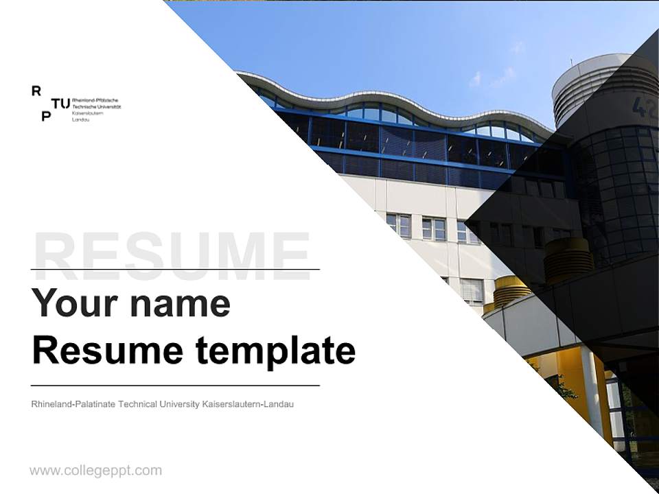 Rhineland-Palatinate Technical University Kaiserslautern-Landau Resume PPT Template4:3 ratio PPT effect preview image5
