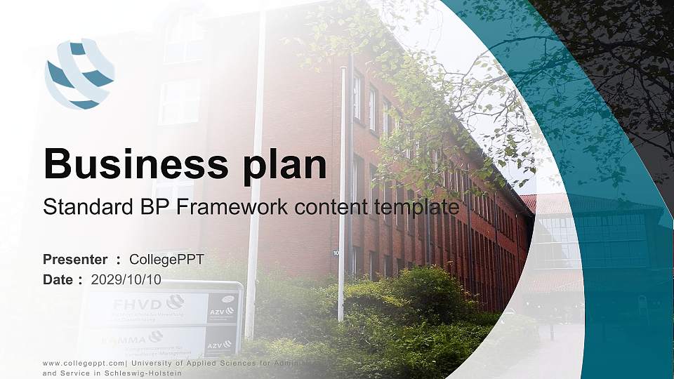 University of Applied Sciences for Administration and Service in Schleswig-Holstein Competition/Entrepreneurship Contest PPT Template16:9 ratio PPT effect preview image