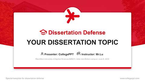 RheinMain University of Applied Sciences – Unter den Eichen campus Graduation Thesis Defense PPT Template