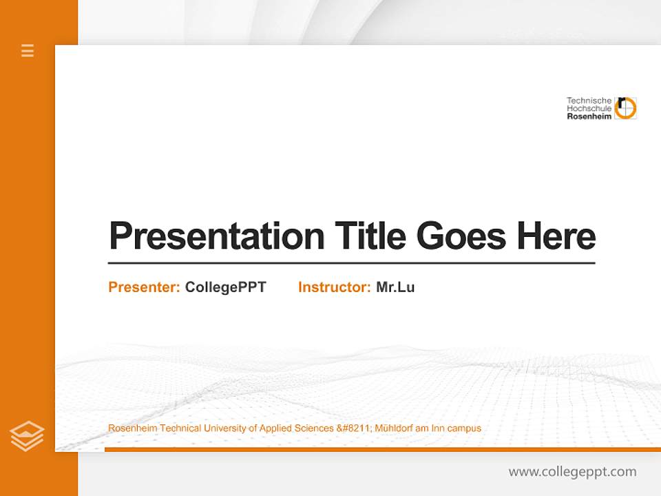 Rosenheim Technical University of Applied Sciences – Mühldorf am Inn campus Thesis Proposal/Graduation Defense PPT Template4:3 ratio PPT effect preview image5