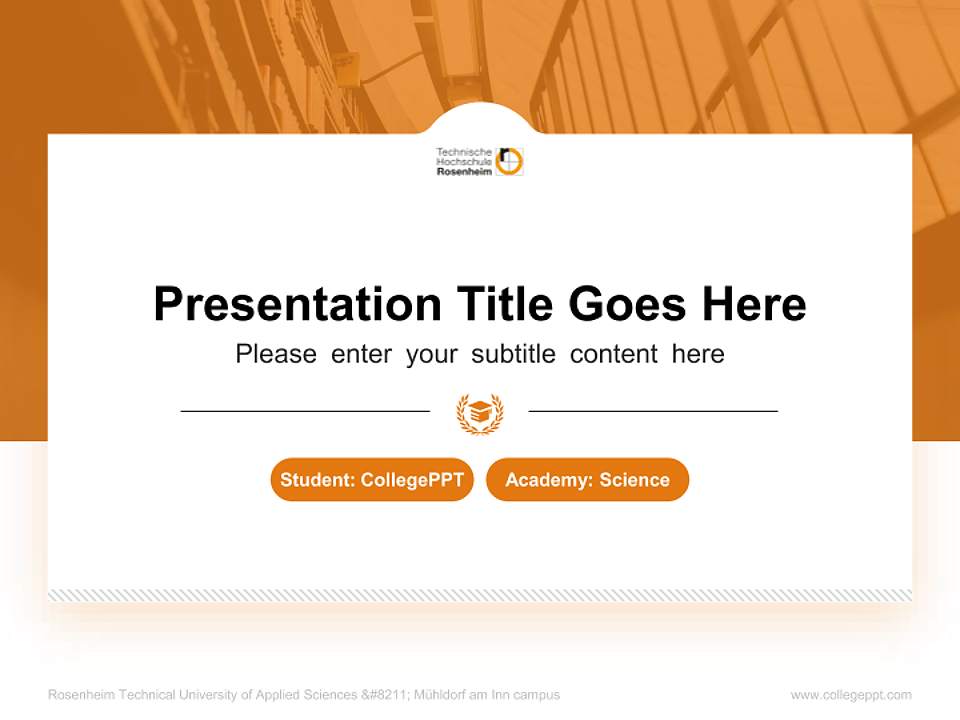 Rosenheim Technical University of Applied Sciences – Mühldorf am Inn campus National Scholarship Defense PPT Template4:3 ratio PPT effect preview image4