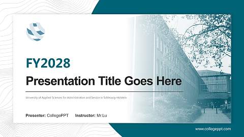 University of Applied Sciences for Administration and Service in Schleswig-Holstein Academic Presentation/Research Findings Report PPT Template