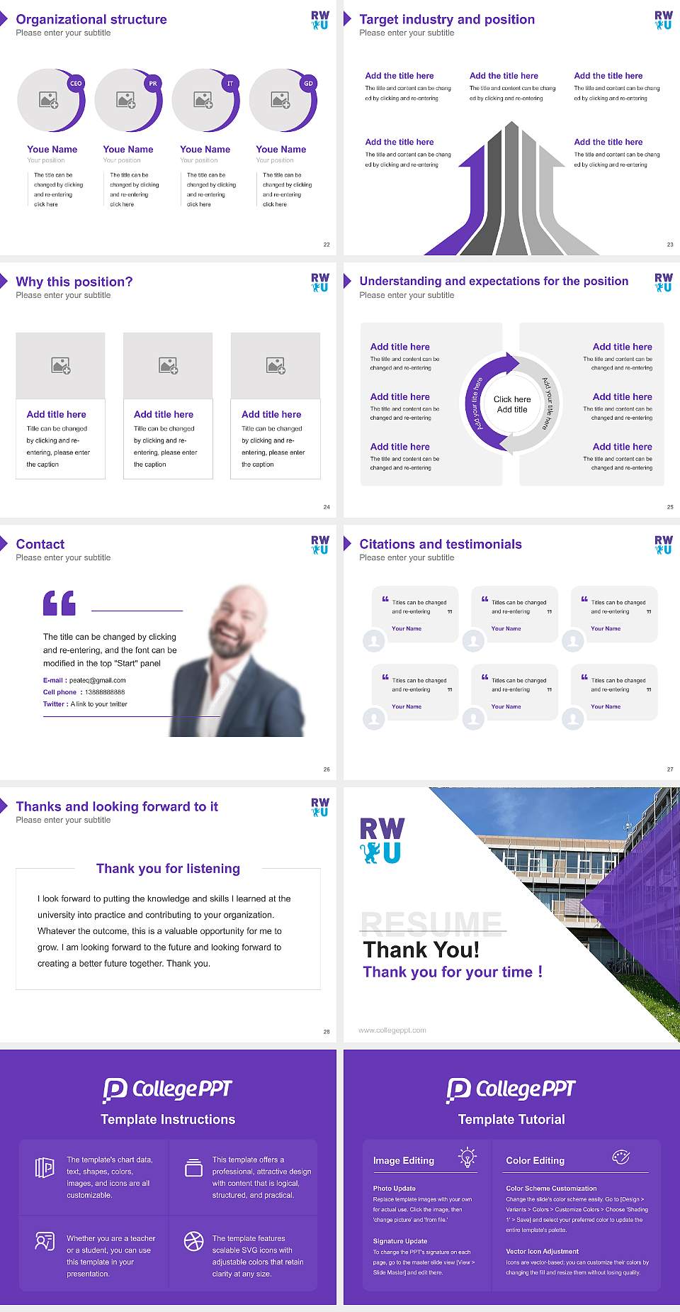 Ravensburg-Weingarten University of Applied Sciences Resume PPT Template4:3 ratio PPT effect preview image4
