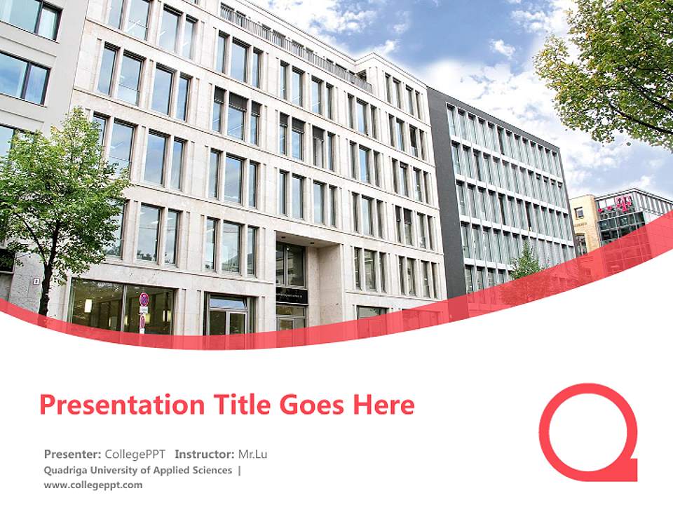 Quadriga University of Applied Sciences Course/Courseware Creation PPT Template4:3 ratio PPT effect preview image5