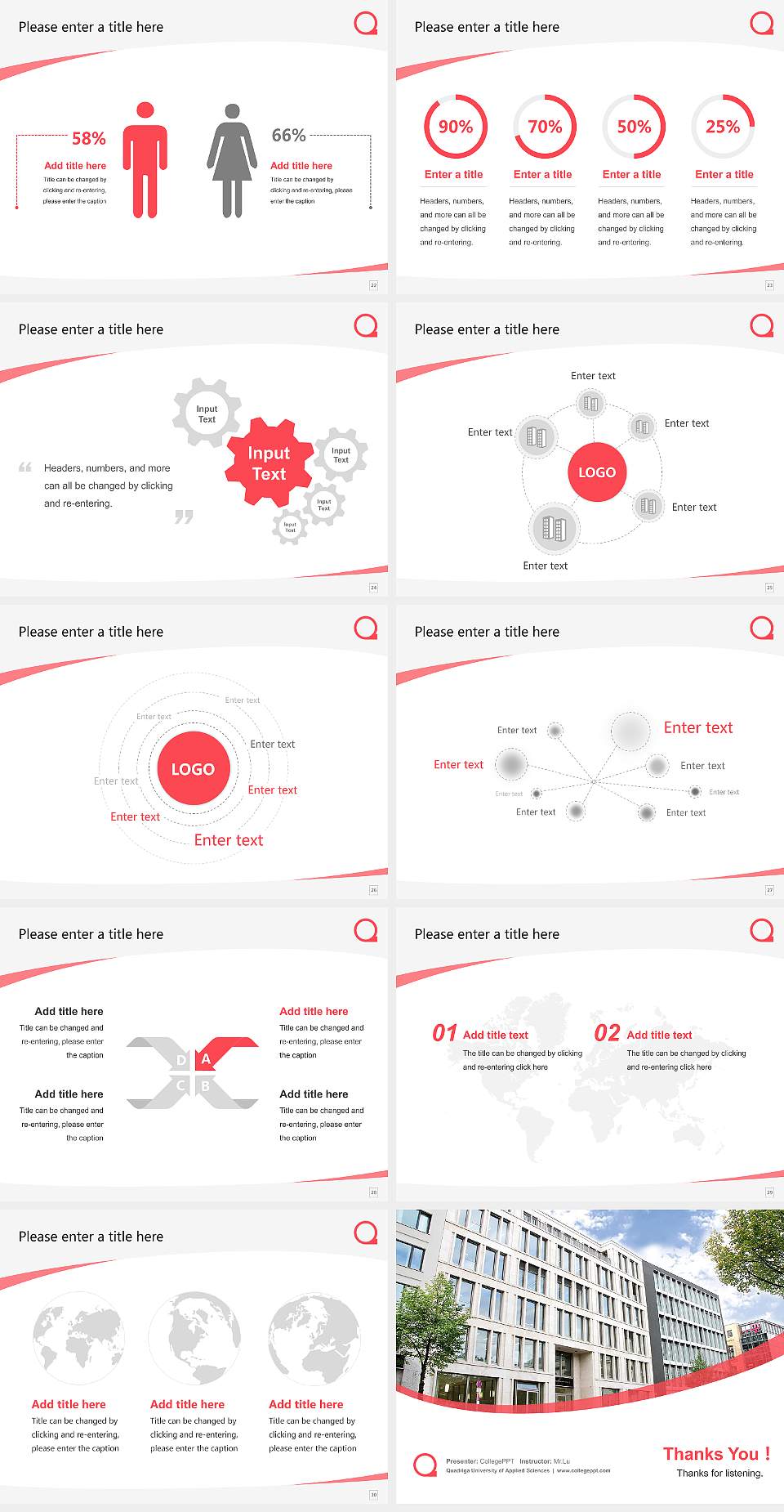 Quadriga University of Applied Sciences Course/Courseware Creation PPT Template4:3 ratio PPT effect preview image4