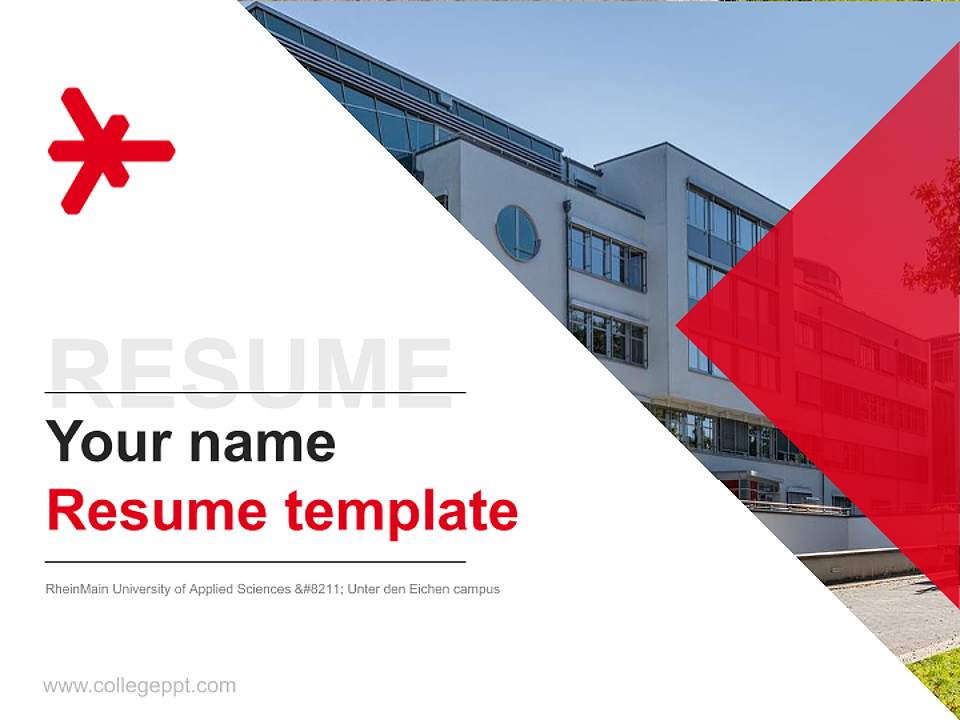 RheinMain University of Applied Sciences – Unter den Eichen campus Resume PPT Template4:3 ratio PPT effect preview image5