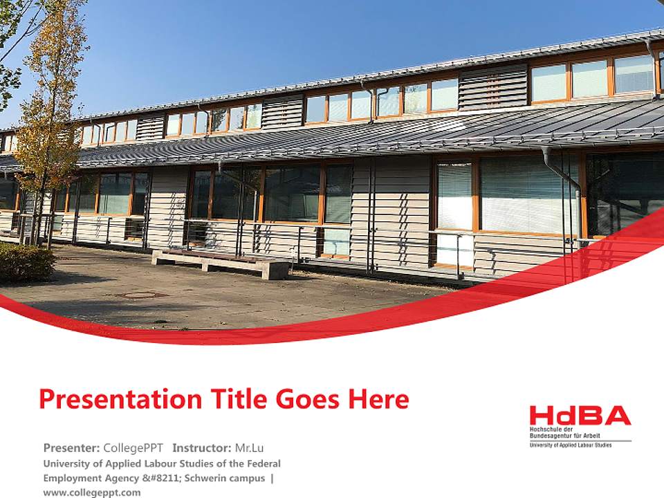 University of Applied Labour Studies of the Federal Employment Agency – Schwerin campus Course/Courseware Creation PPT Template4:3 ratio PPT effect preview image5