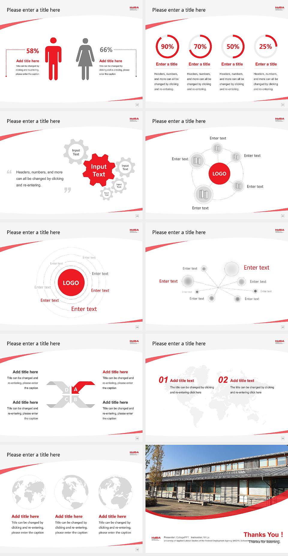 University of Applied Labour Studies of the Federal Employment Agency – Schwerin campus Course/Courseware Creation PPT Template4:3 ratio PPT effect preview image4
