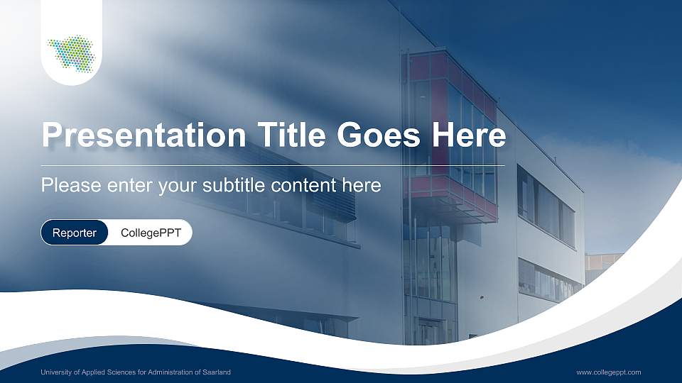 University of Applied Sciences for Administration of Saarland Lecture Sharing and Networking Event PPT Template16:9 ratio PPT effect preview image