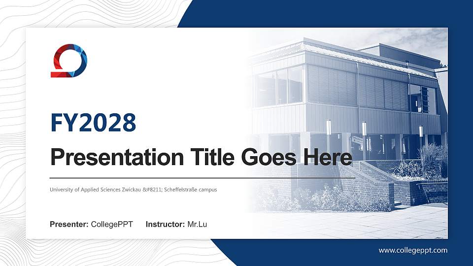 University of Applied Sciences Zwickau – Scheffelstraße campus Academic Presentation/Research Findings Report PPT Template16:9 ratio PPT effect preview image