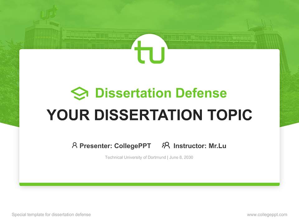 Technical University of Dortmund Graduation Thesis Defense PPT Template4:3 ratio PPT effect preview image7