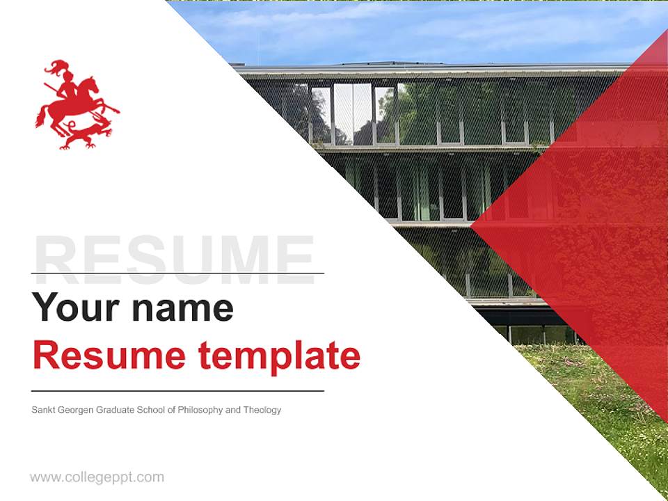 Sankt Georgen Graduate School of Philosophy and Theology Resume PPT Template4:3 ratio PPT effect preview image5