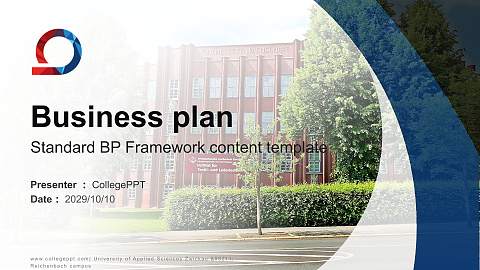 University of Applied Sciences Zwickau – Reichenbach campus Competition/Entrepreneurship Contest PPT Template