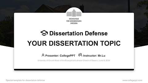 University of Church Music of the Evangelical Lutheran Church of Saxony Graduation Thesis Defense PPT Template