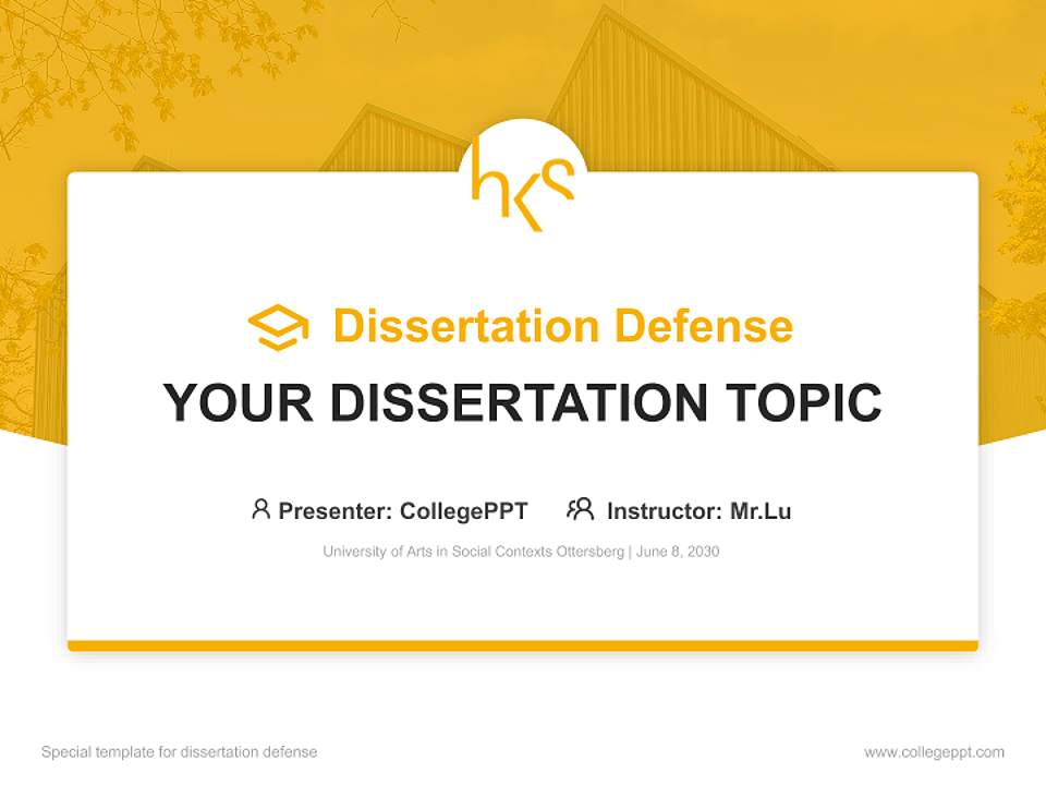 University of Arts in Social Contexts Ottersberg Graduation Thesis Defense PPT Template4:3 ratio PPT effect preview image7