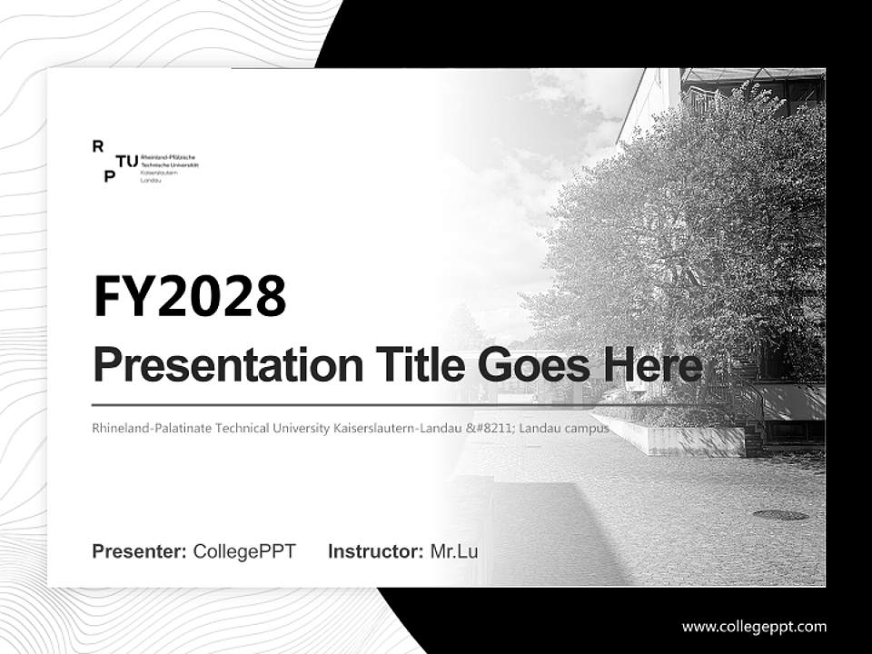 Rhineland-Palatinate Technical University Kaiserslautern-Landau – Landau campus Academic Presentation/Research Findings Report PPT Template4:3 ratio PPT effect preview image5