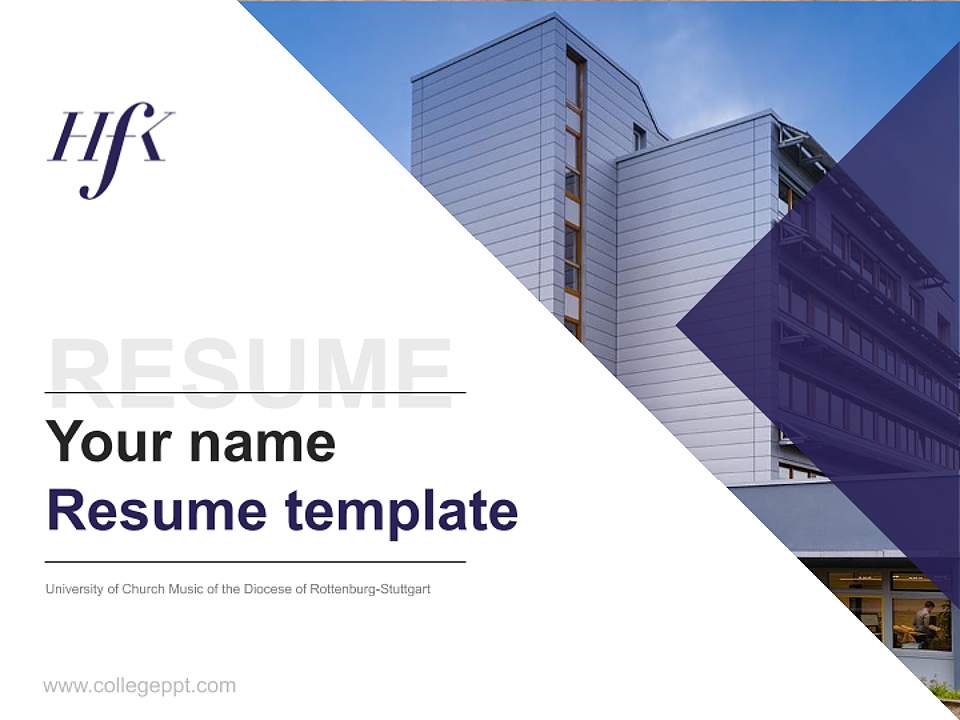 University of Church Music of the Diocese of Rottenburg-Stuttgart Resume PPT Template4:3 ratio PPT effect preview image5