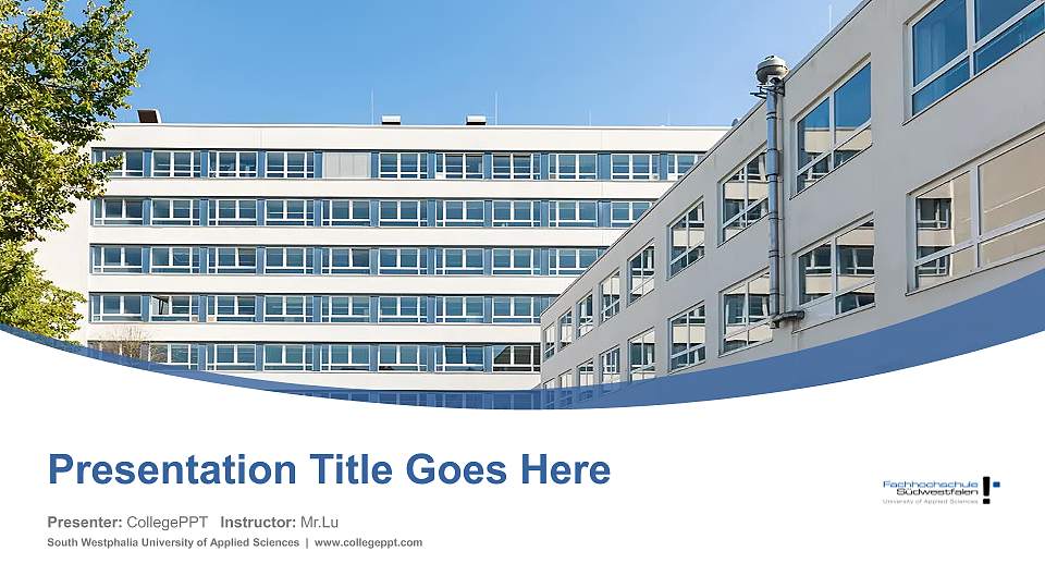 South Westphalia University of Applied Sciences Course/Courseware Creation PPT Template16:9 ratio PPT effect preview image