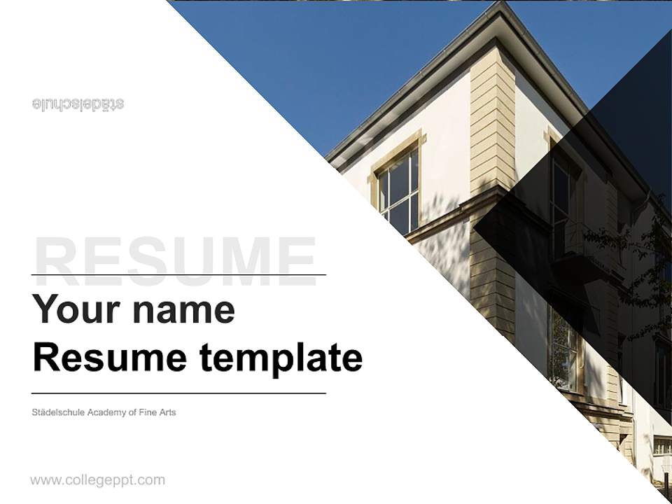 Städelschule Academy of Fine Arts Resume PPT Template4:3 ratio PPT effect preview image5