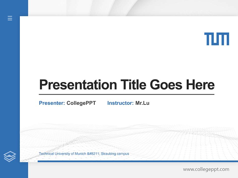 Technical University of Munich – Straubing campus Thesis Proposal/Graduation Defense PPT Template4:3 ratio PPT effect preview image5