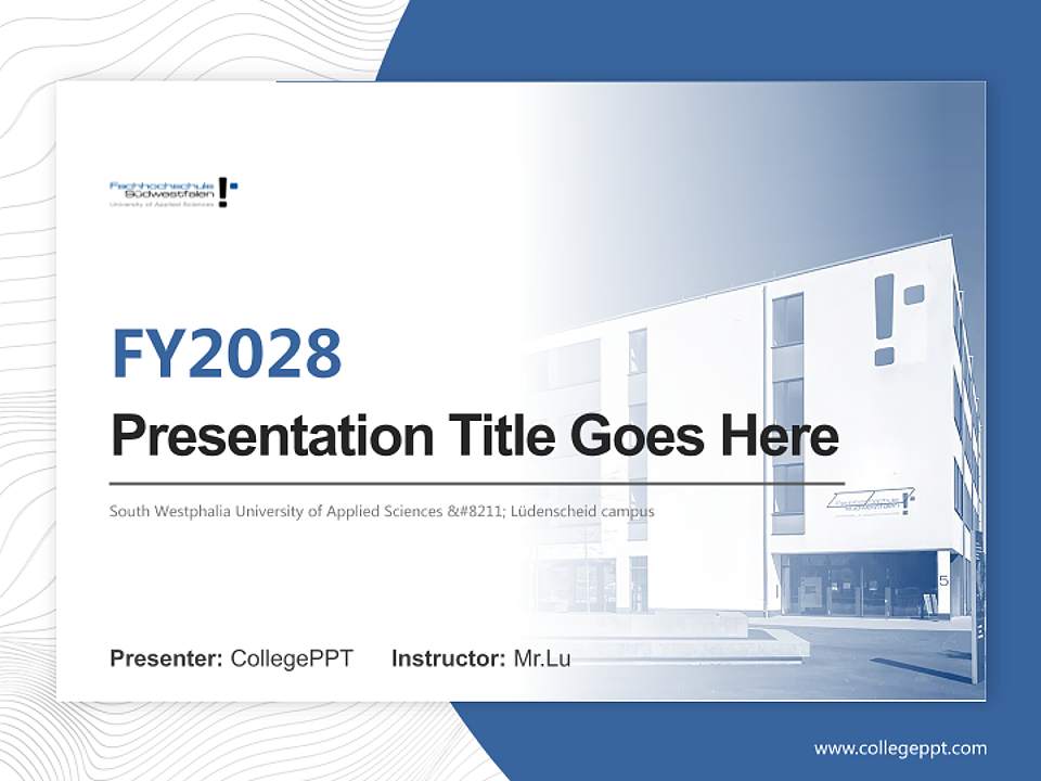 South Westphalia University of Applied Sciences – Lüdenscheid campus Academic Presentation/Research Findings Report PPT Template4:3 ratio PPT effect preview image5