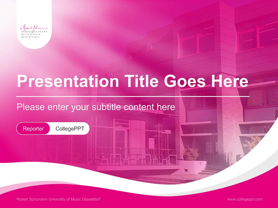 Robert Schumann University of Music Düsseldorf Lecture Sharing and Networking Event PPT Template4:3 ratio PPT effect preview image4