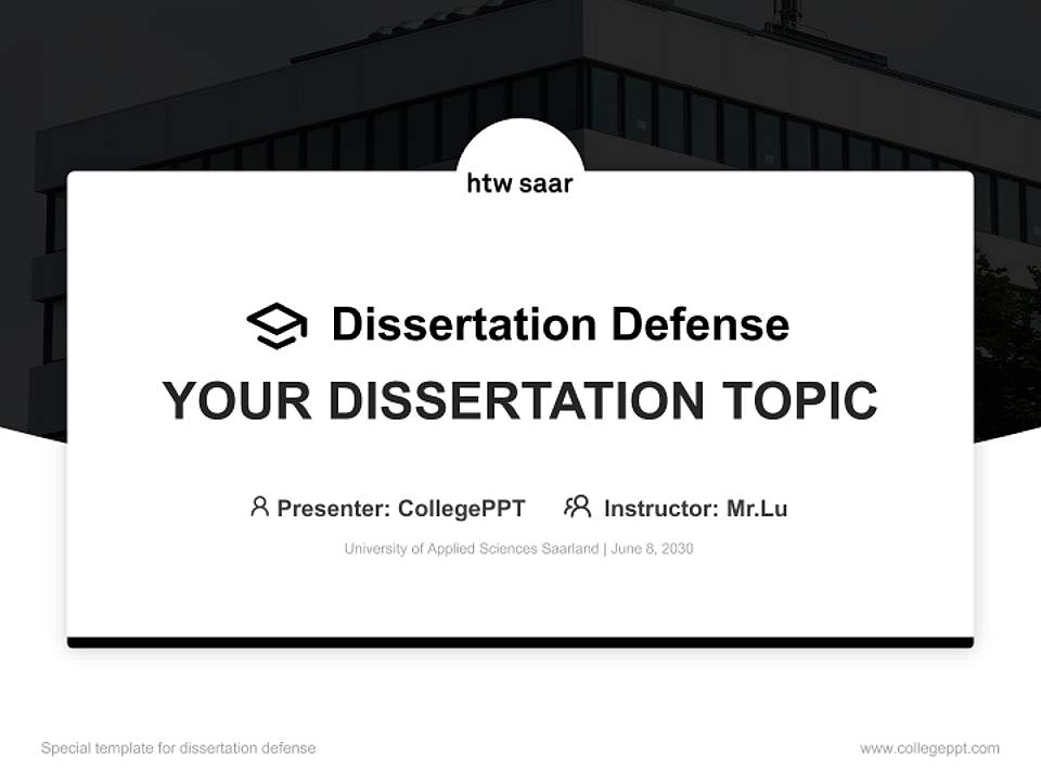 University of Applied Sciences Saarland Graduation Thesis Defense PPT Template4:3 ratio PPT effect preview image7