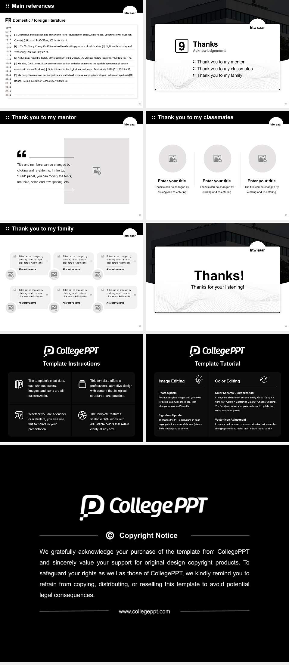 University of Applied Sciences Saarland Graduation Thesis Defense PPT Template4:3 ratio PPT effect preview image7