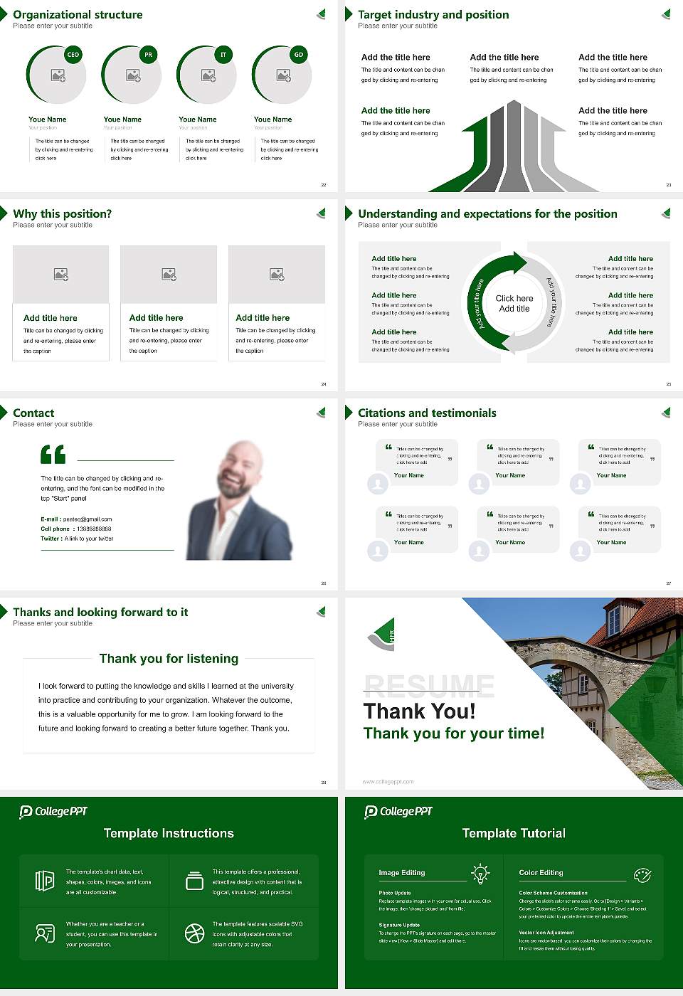 University of Forestry Rottenburg Resume PPT Template16:9 ratio PPT effect preview image4