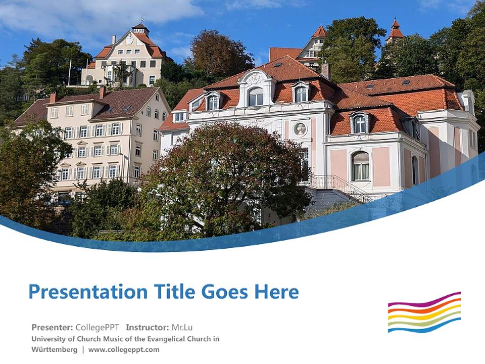 University of Church Music of the Evangelical Church in Württemberg Course/Courseware Creation PPT Template4:3 ratio PPT effect preview image5