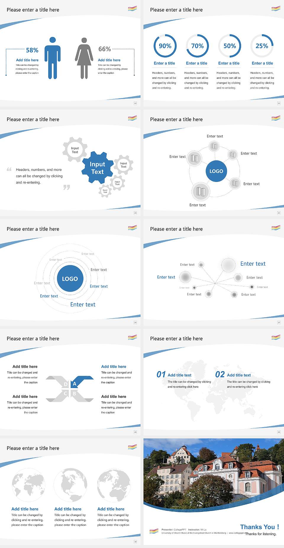 University of Church Music of the Evangelical Church in Württemberg Course/Courseware Creation PPT Template4:3 ratio PPT effect preview image4