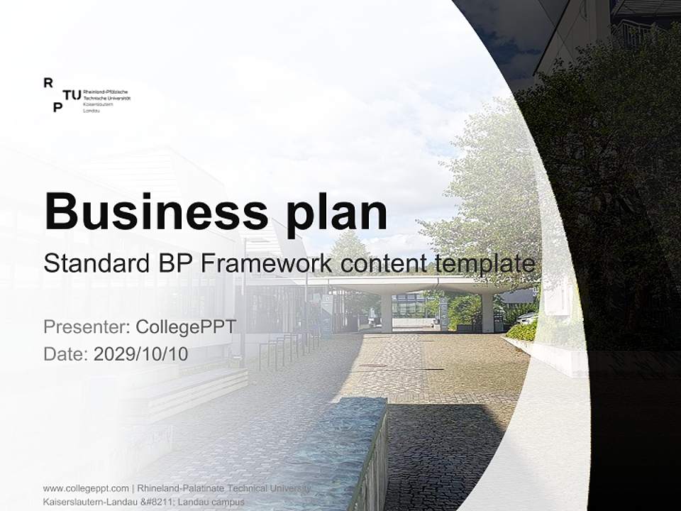 Rhineland-Palatinate Technical University Kaiserslautern-Landau – Landau campus Competition/Entrepreneurship Contest PPT Template4:3 ratio PPT effect preview image9