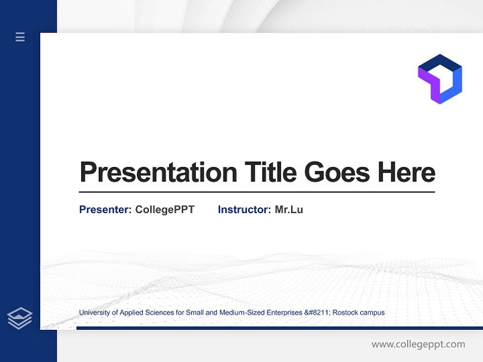 University of Applied Sciences for Small and Medium-Sized Enterprises – Rostock campus Thesis Proposal/Graduation Defense PPT Template4:3 ratio PPT effect preview image5