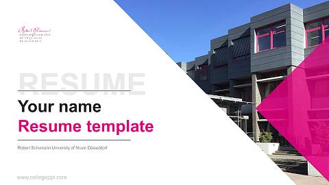 Robert Schumann University of Music Düsseldorf Resume PPT Template